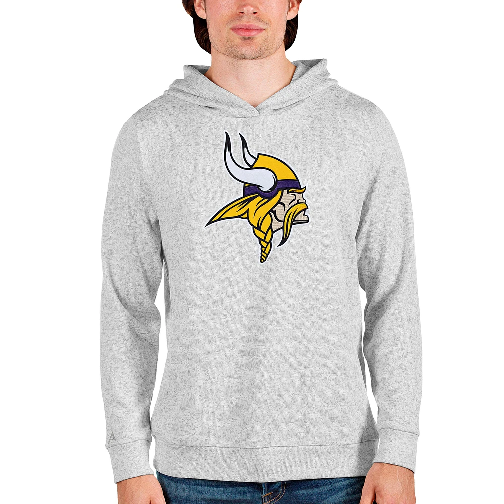 Men's Antigua Heathered Gray Minnesota Vikings Team Absolute Pullover Hoodie