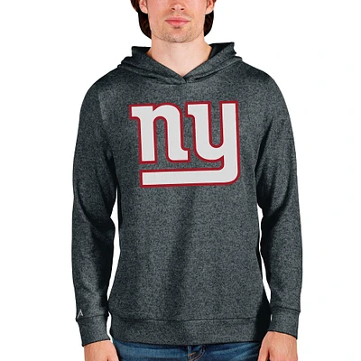 Men's Antigua Heathered Charcoal New York Giants Team Absolute Pullover Hoodie