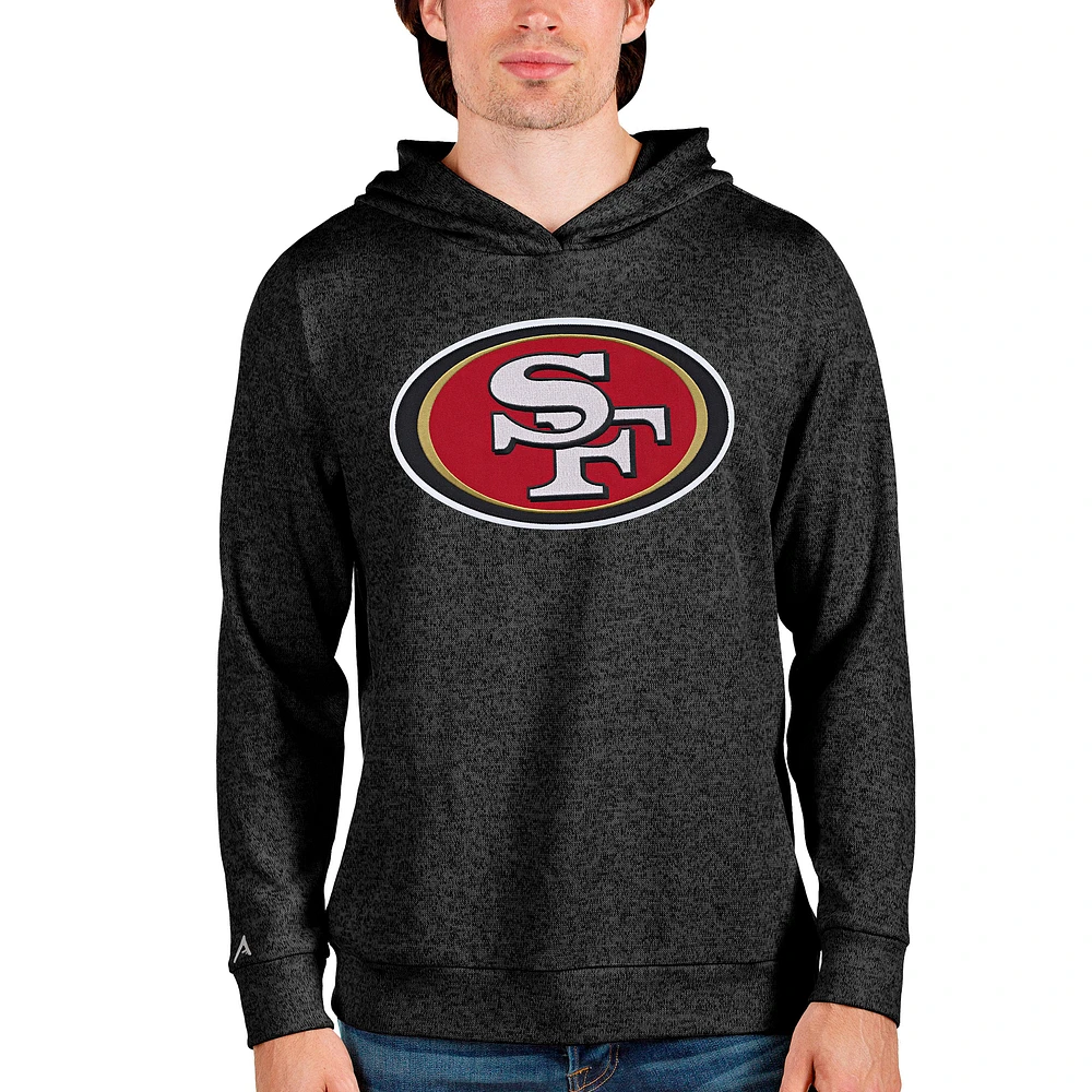Men's Antigua Heathered San Francisco 49ers Team Absolute Pullover Hoodie