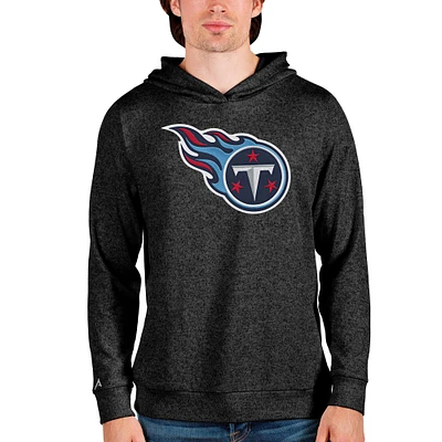 Men's Antigua Heathered Black Tennessee Titans Team Absolute Pullover Hoodie