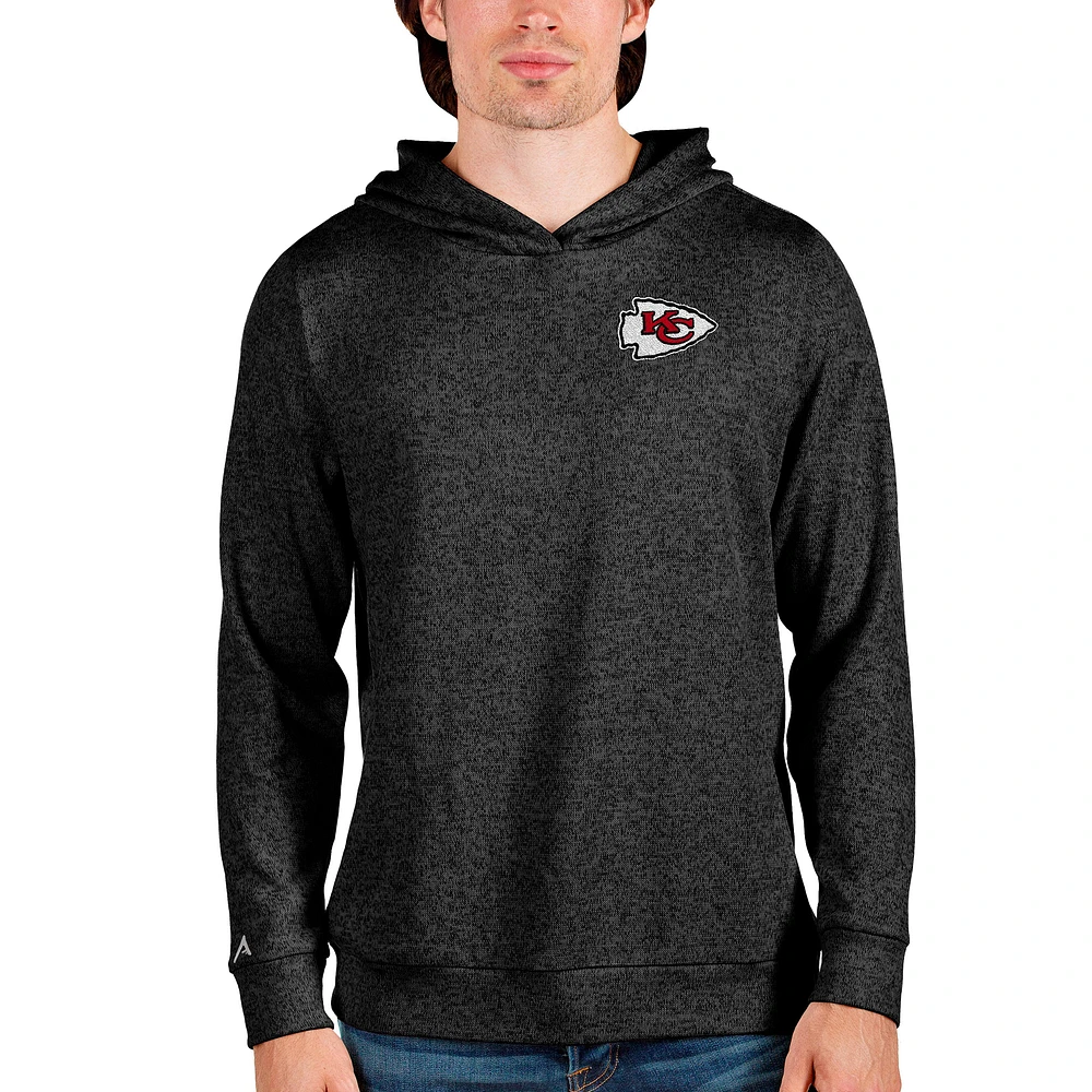Men's Antigua Heathered Kansas City Chiefs Absolute Pullover Hoodie