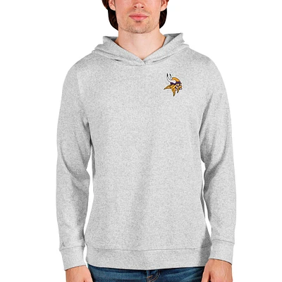 Men's Antigua Heathered Gray Minnesota Vikings Absolute Pullover Hoodie