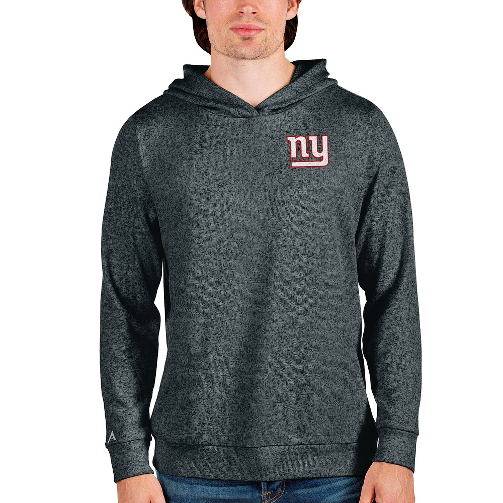 Men's Antigua Heathered Charcoal New York Giants Absolute Pullover Hoodie