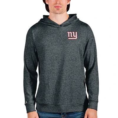 Men's Antigua Heathered Charcoal New York Giants Absolute Pullover Hoodie