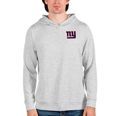 Men's Antigua Heathered Gray New York Giants Absolute Pullover Hoodie