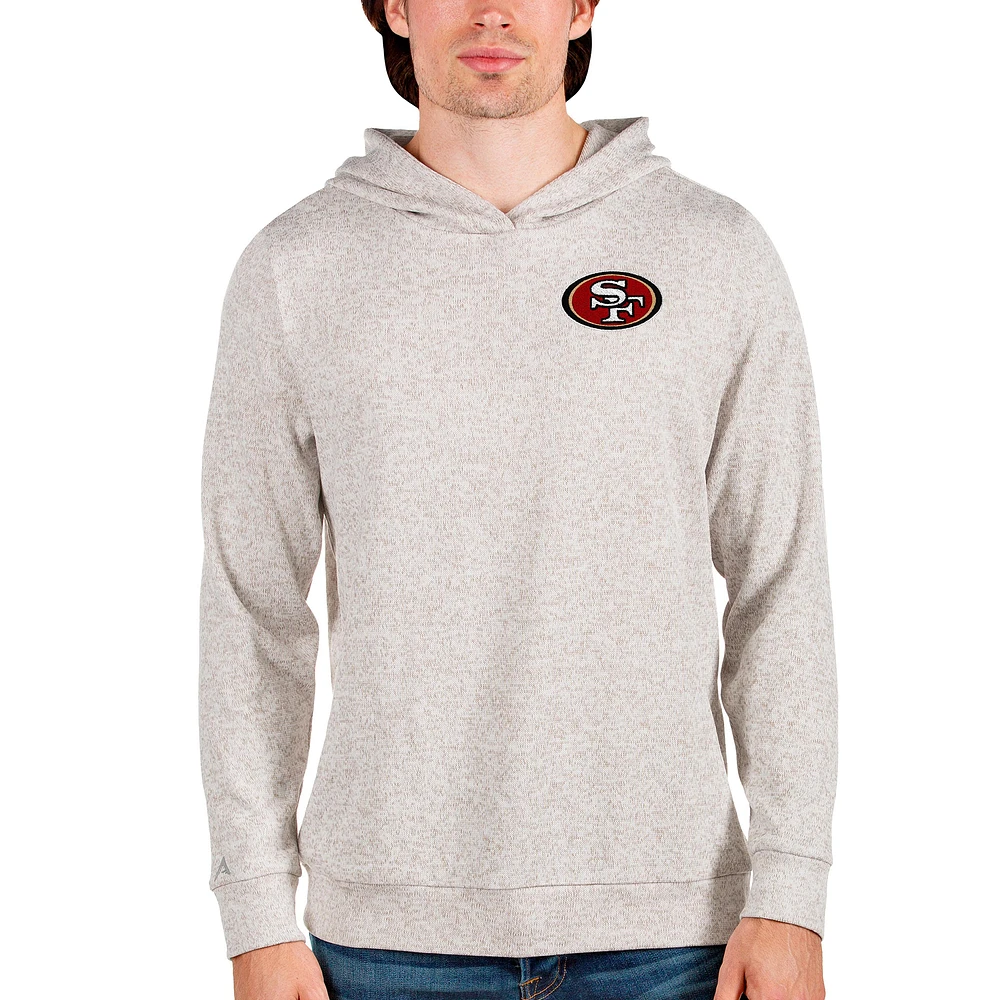Men's Antigua Oatmeal San Francisco 49ers Absolute Pullover Hoodie