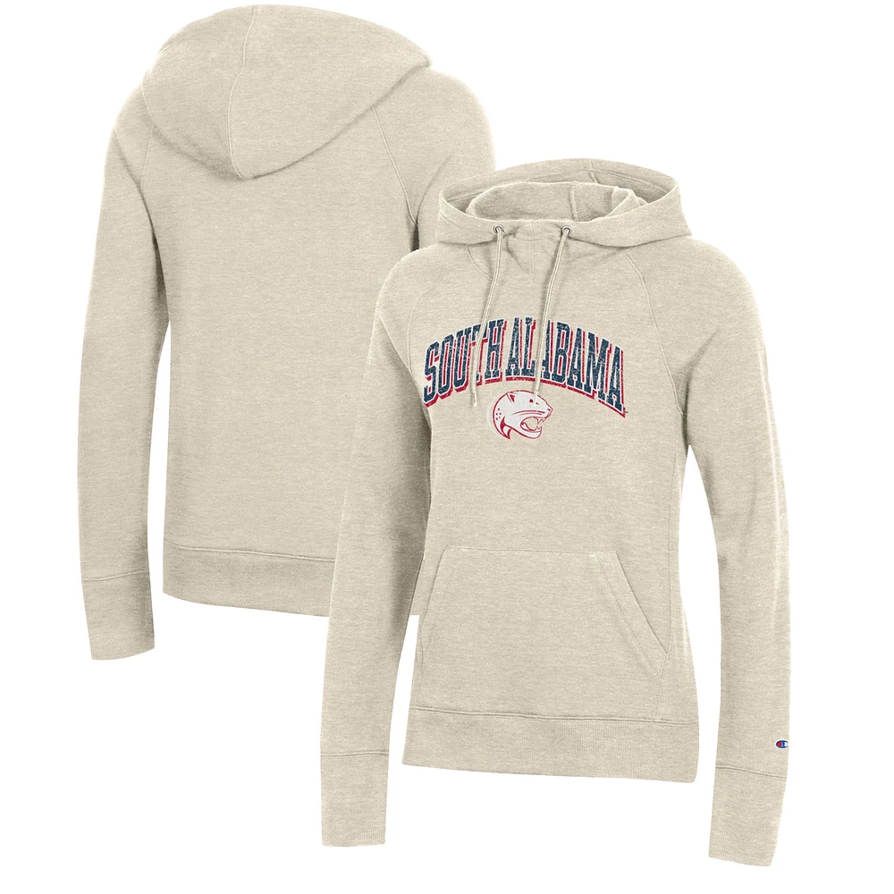 Women's Champion Oatmeal South Alabama Jaguars Core 2.0 Fleece Pullover Hoodie