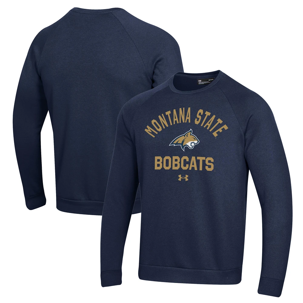 Men's Under Armour Navy Montana State Bobcats All Day Fleece Pullover Sweatshirt