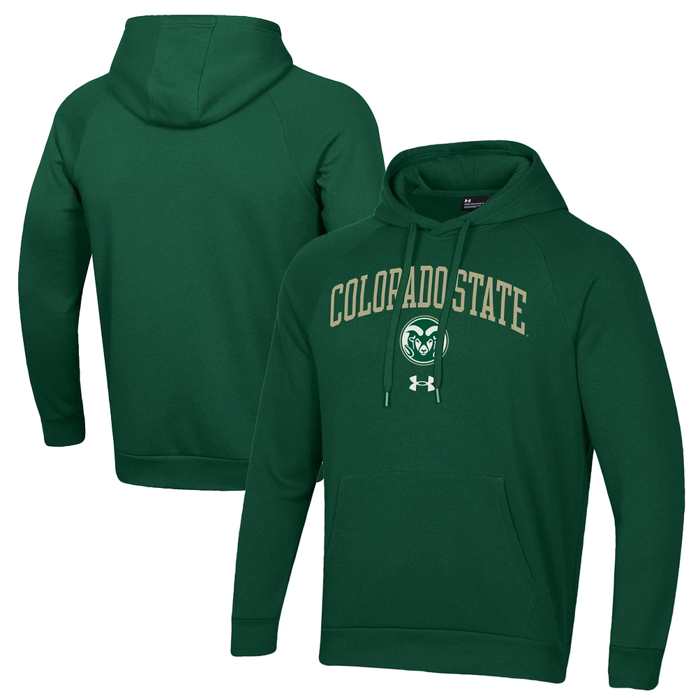 Men's Under Armour Green Colorado State Rams All Day Fleece Pullover Hoodie