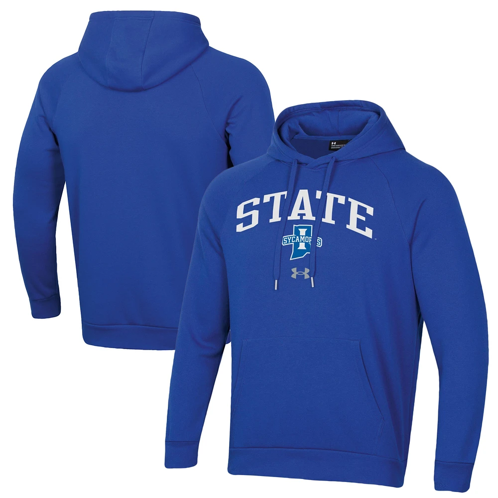 Men's Under Armour Royal Indiana State Sycamores All Day Fleece Pullover Hoodie