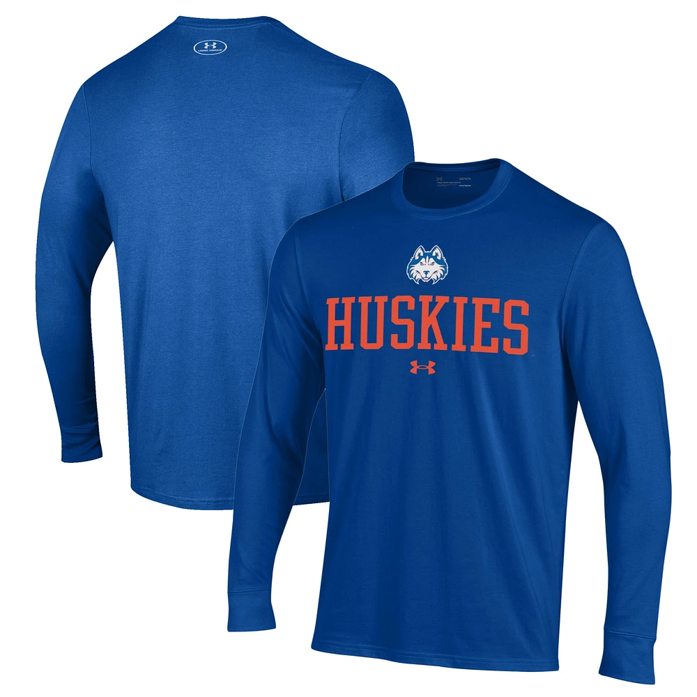 Men's Under Armour Blue Houston Baptist Huskies Performance Long Sleeve T-Shirt