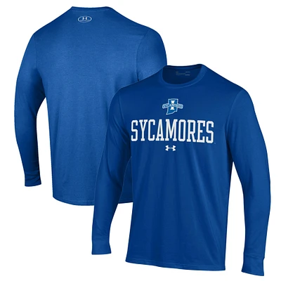Men's Under Armour Royal Indiana State Sycamores Performance Long Sleeve T-Shirt