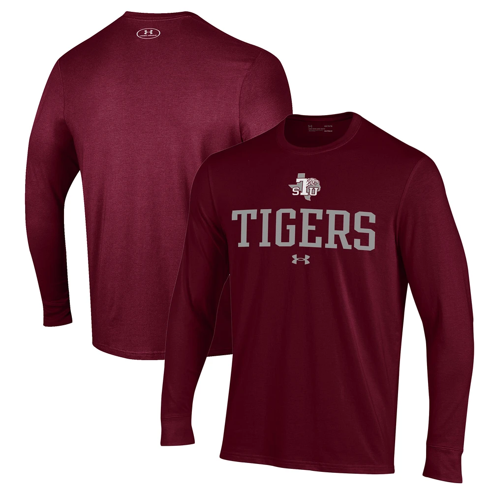 Men's Under Armour Maroon Texas Southern Tigers Performance Long Sleeve T-Shirt
