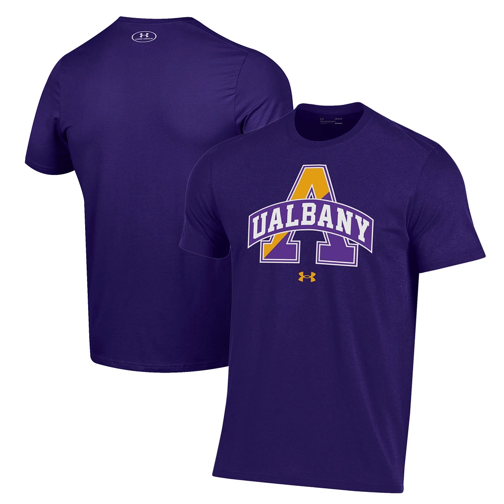 Men's Under Armour Purple Albany Great Danes Logo Performance T-Shirt