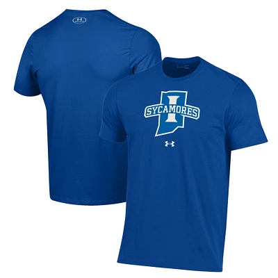 Men's Under Armour Royal Indiana State Sycamores Logo Performance T-Shirt
