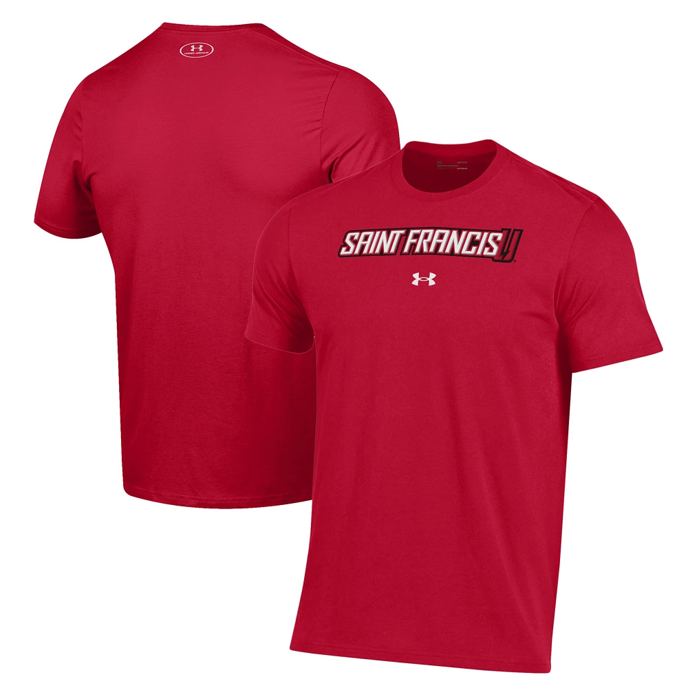 Men's Under Armour Red St. Francis Brooklyn Terriers Logo Performance T-Shirt