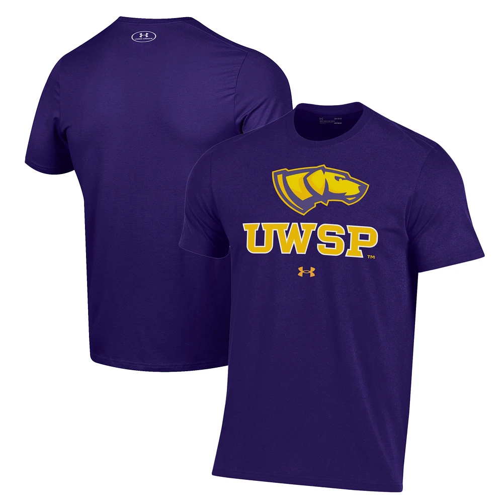 Men's Under Armour Purple Wisconsin-Stevens Point Pointers Logo Performance T-Shirt