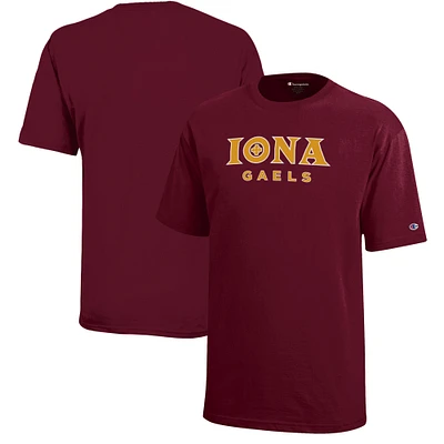 Youth Champion Maroon Iona University Gaels Jersey T-Shirt