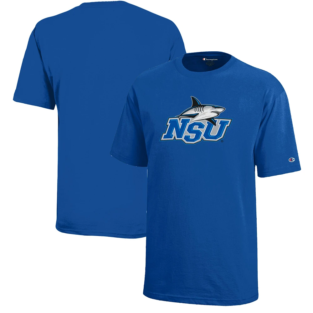 Youth Champion Blue Nova Southeastern Sharks Jersey T-Shirt