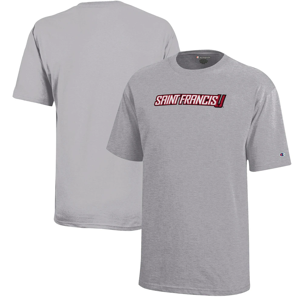 Youth Champion Gray Saint Francis Red Flash Jersey T-Shirt