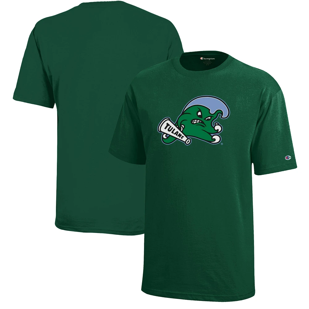 Youth Champion Green Tulane Wave Jersey T-Shirt