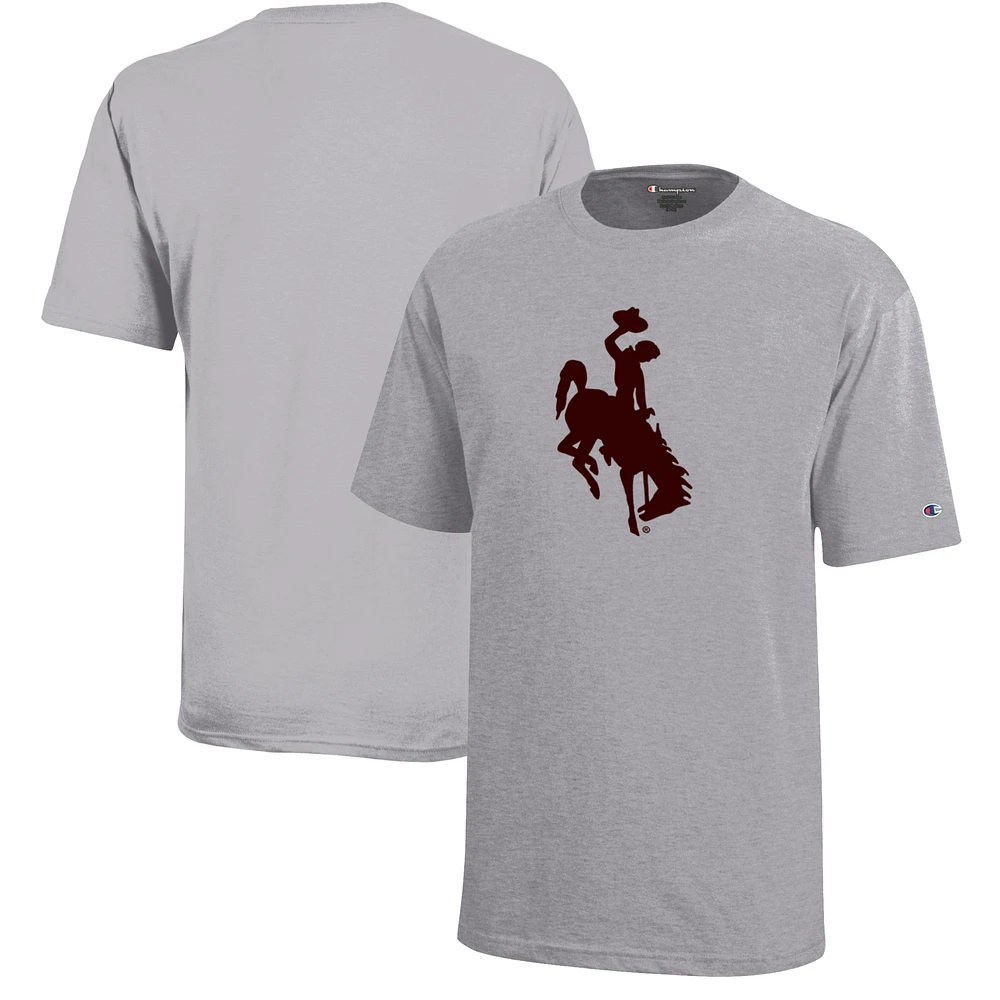 Youth Champion Gray Wyoming Cowboys Jersey T-Shirt