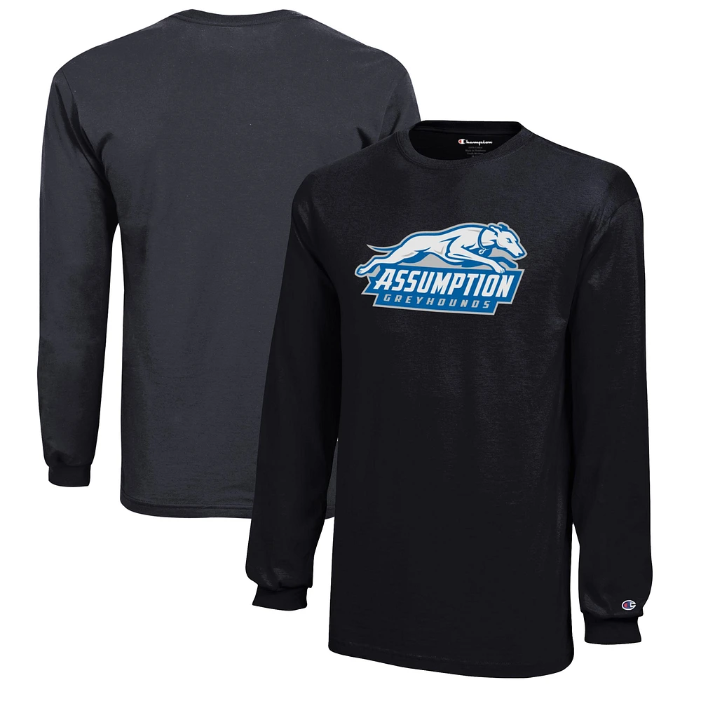 Youth Champion Black Assumption Greyhounds Jersey Long Sleeve T-Shirt