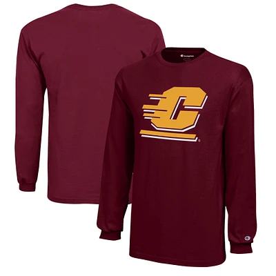 Youth Champion Maroon Central Michigan Chippewas Jersey Long Sleeve T-Shirt