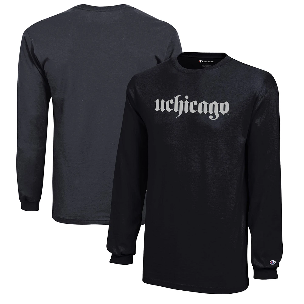 Youth Champion Black Chicago Maroons Jersey Long Sleeve T-Shirt