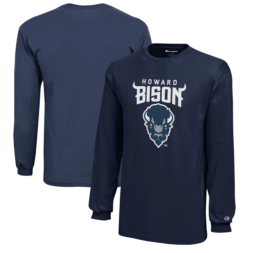 Youth Champion Navy Howard Bison Jersey Long Sleeve T-Shirt