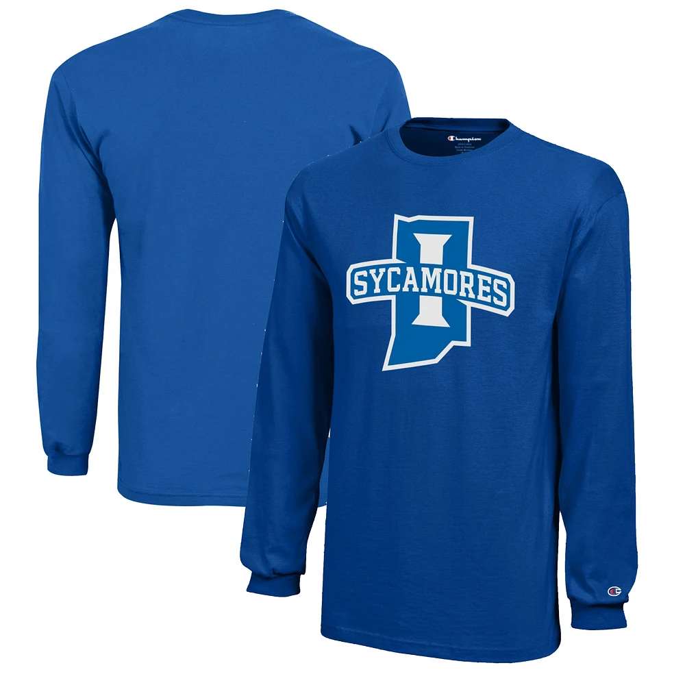 Youth Champion Royal Indiana State Sycamores Jersey Long Sleeve T-Shirt