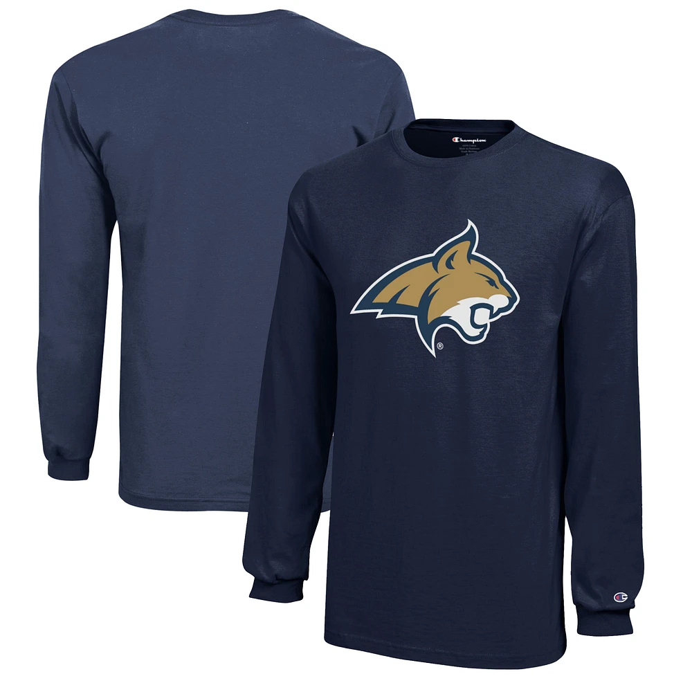 Youth Champion Navy Montana State Bobcats Jersey Long Sleeve T-Shirt
