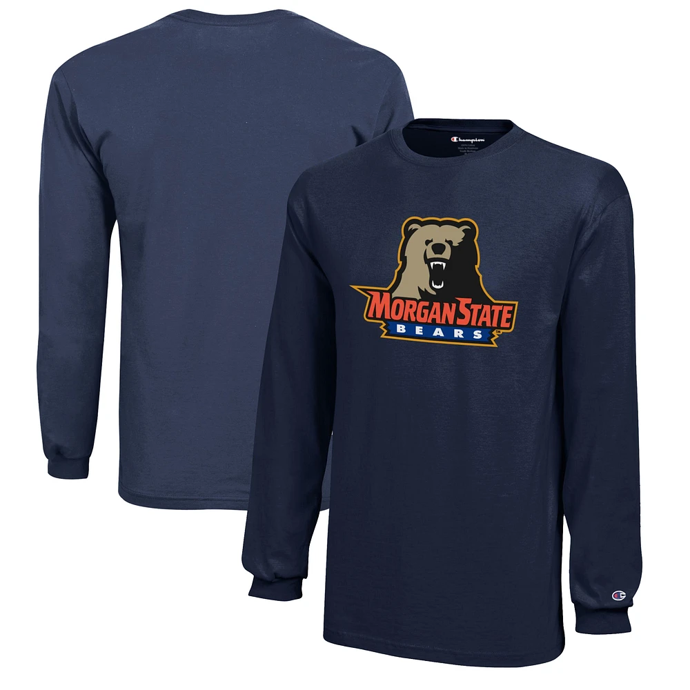 Youth Champion Navy Morgan State Bears Jersey Long Sleeve T-Shirt