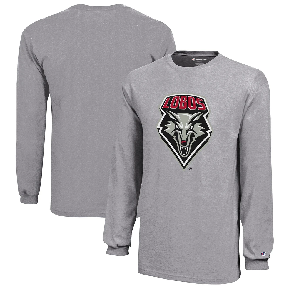 Youth Champion Gray New Mexico Lobos Jersey Long Sleeve T-Shirt