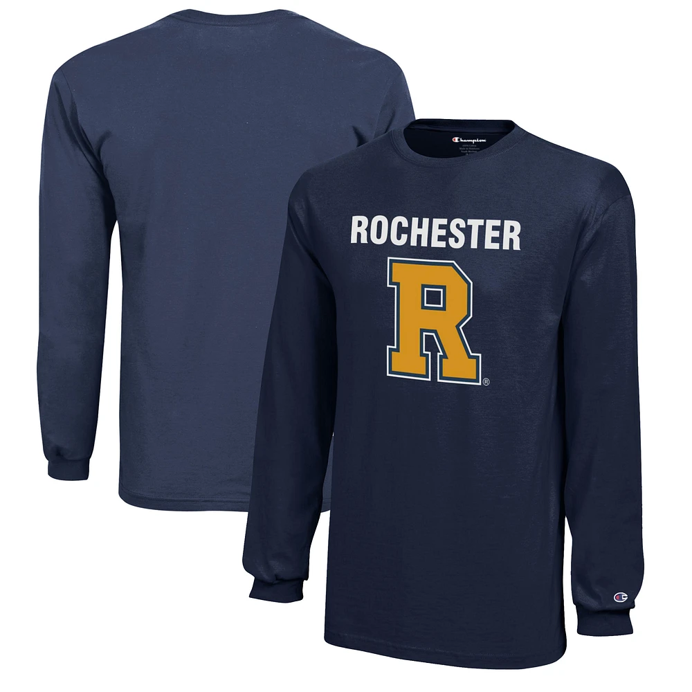 Youth Champion Navy Rochester Yellow Jackets Jersey Long Sleeve T-Shirt