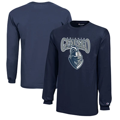 Youth Champion Navy SUNY Geneseo Knights Jersey Long Sleeve T-Shirt