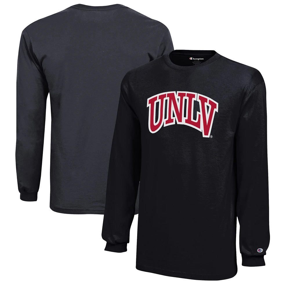 Youth Champion Black UNLV Rebels Jersey Long Sleeve T-Shirt