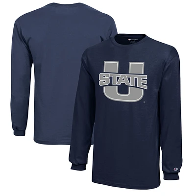 Youth Champion Navy Utah State Aggies Jersey Long Sleeve T-Shirt