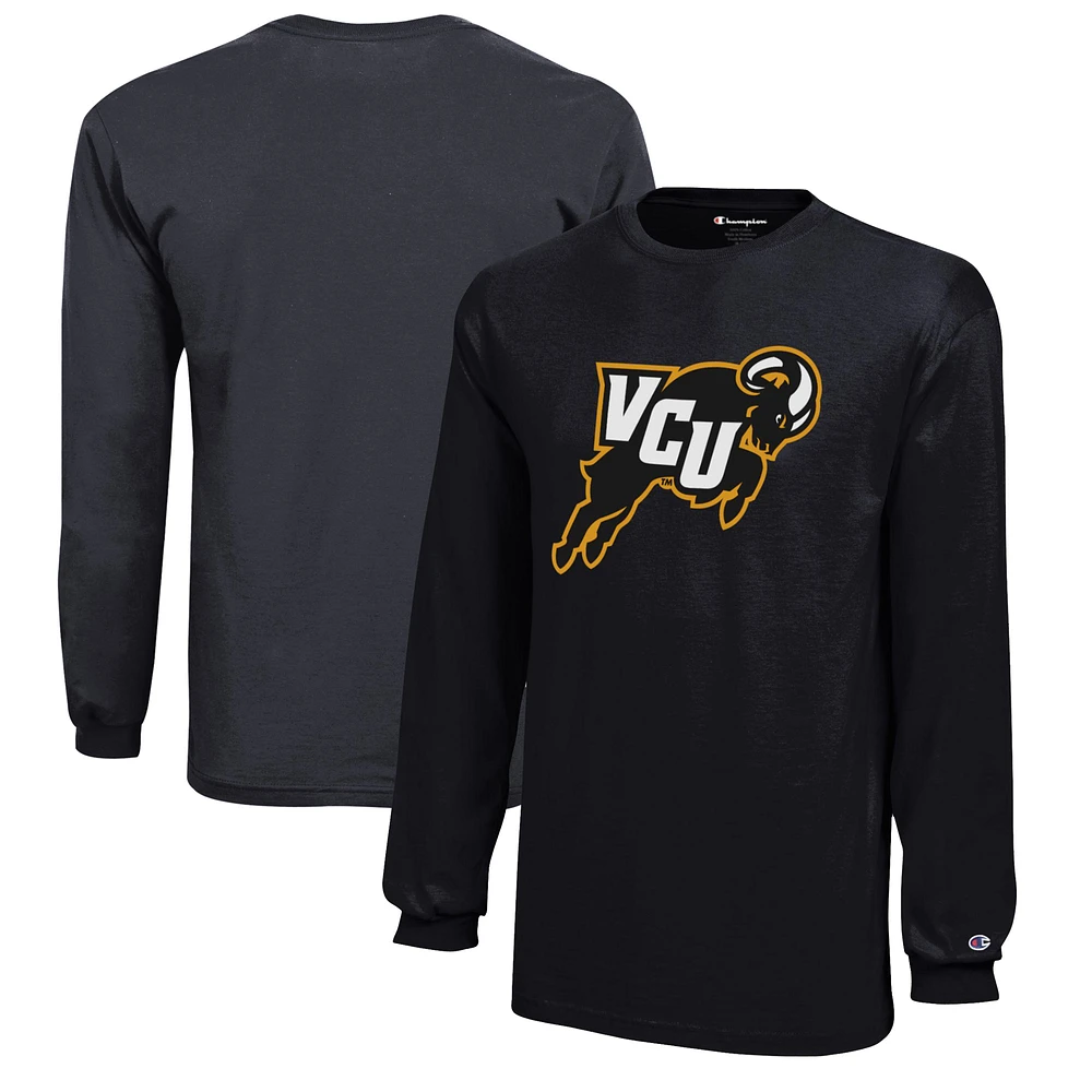 Youth Champion Black VCU Rams Jersey Long Sleeve T-Shirt