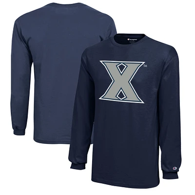 Youth Champion Navy Xavier Musketeers Jersey Long Sleeve T-Shirt