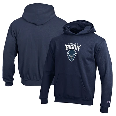 Youth Champion Navy Howard Bison Eco Powerblend Pullover Hoodie