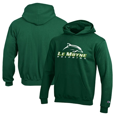 Youth Champion Green Le Moyne Dolphins Eco Powerblend Pullover Hoodie