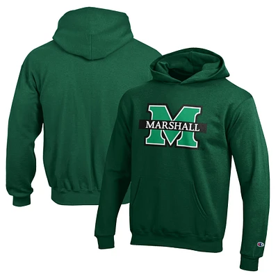 Youth Champion Kelly Green Marshall Thundering Herd Eco Powerblend Pullover Hoodie