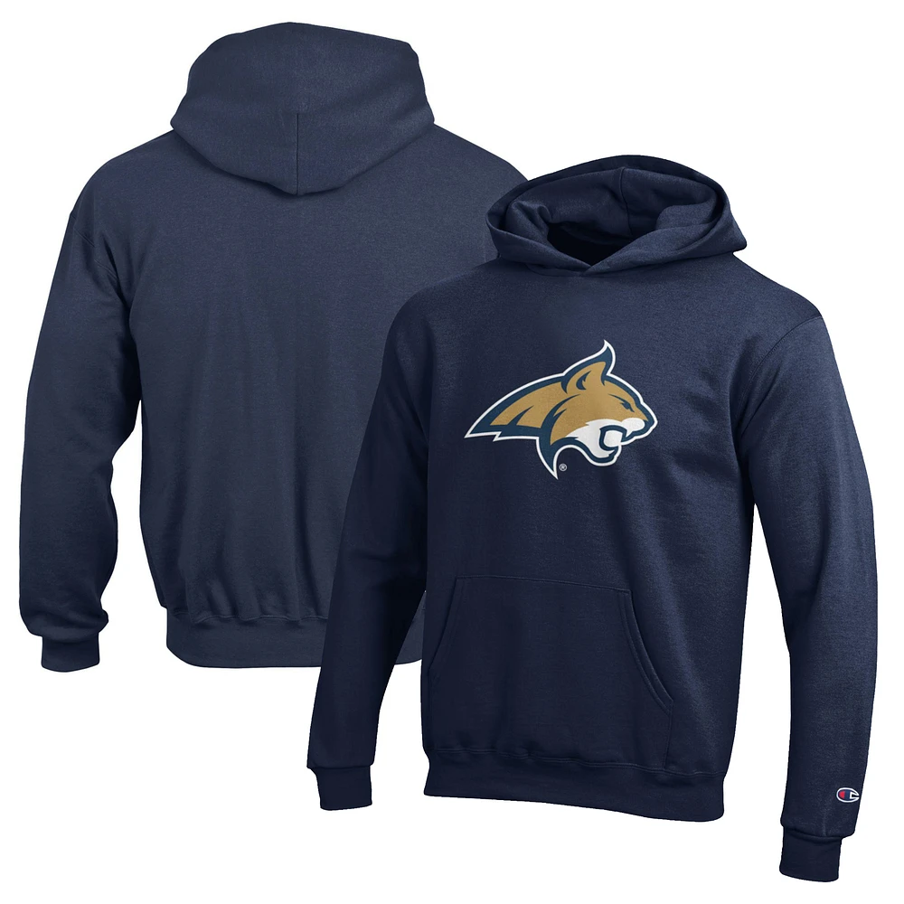 Youth Champion Navy Montana State Bobcats Eco Powerblend Pullover Hoodie