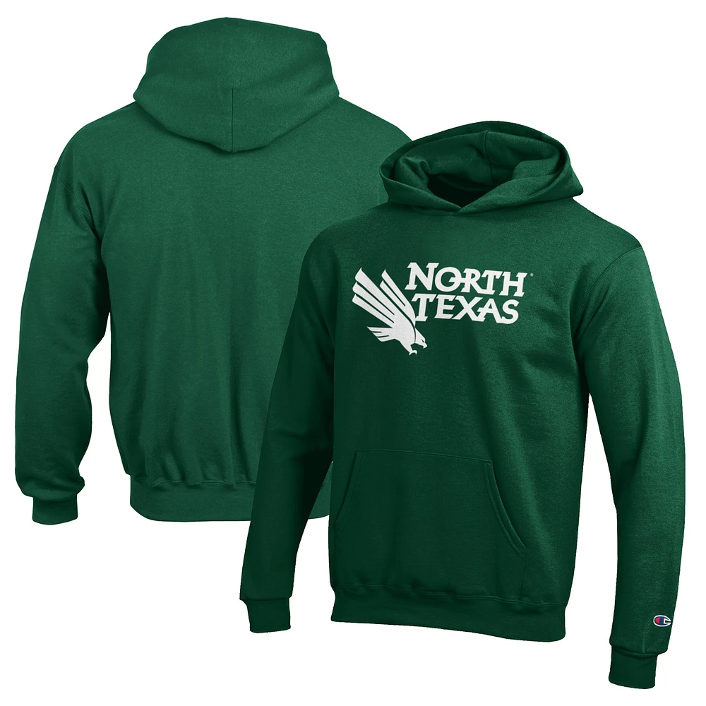 Youth Champion Kelly Green North Texas Mean Green Eco Powerblend Pullover Hoodie
