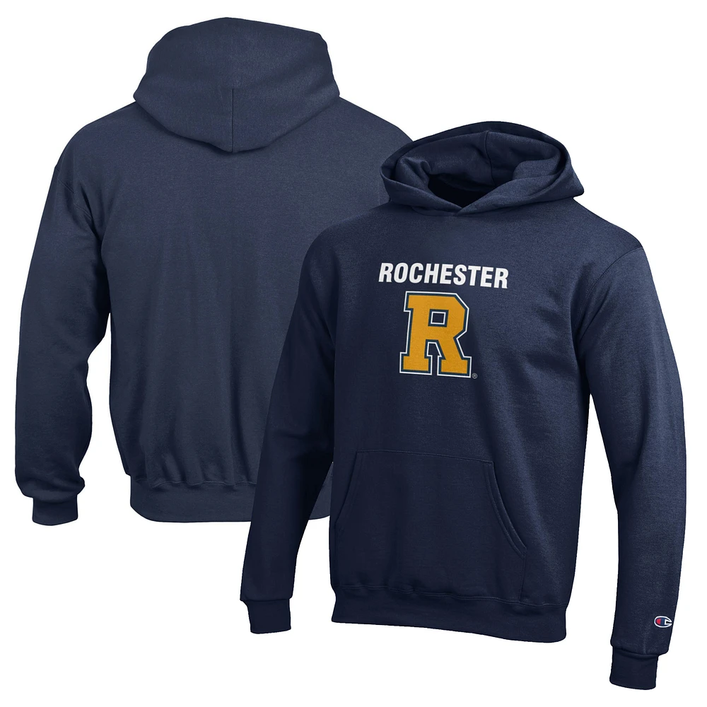 Youth Champion Navy Rochester Yellow Jackets Eco Powerblend Pullover Hoodie