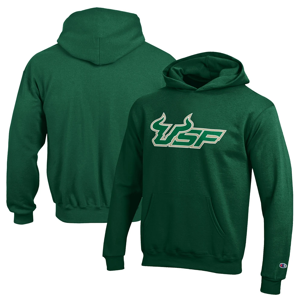 Youth Champion Green South Florida Bulls Eco Powerblend Pullover Hoodie