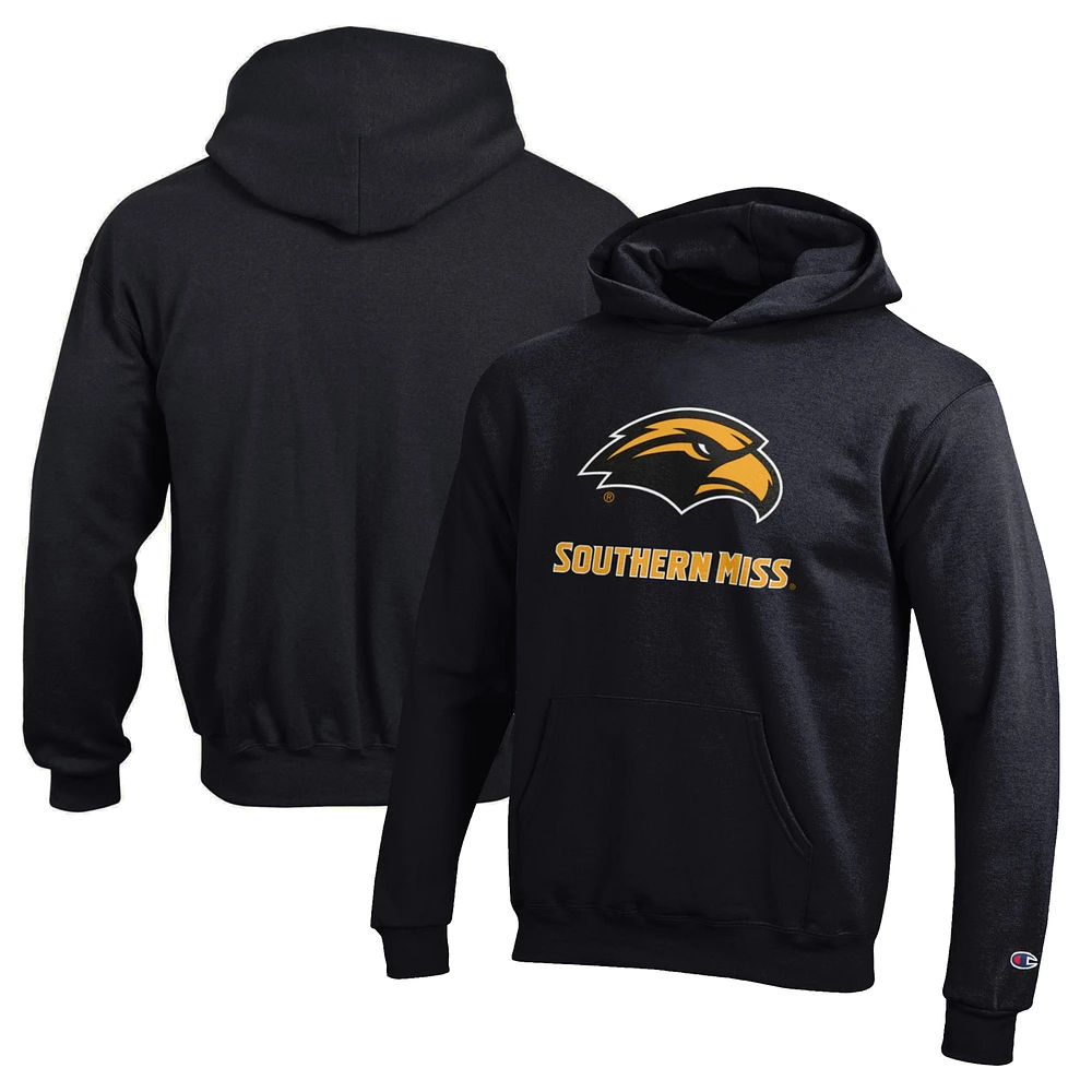 Youth Champion Black Southern Miss Golden Eagles Eco Powerblend Pullover Hoodie