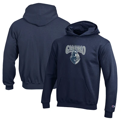 Youth Champion Navy SUNY Geneseo Knights Eco Powerblend Pullover Hoodie