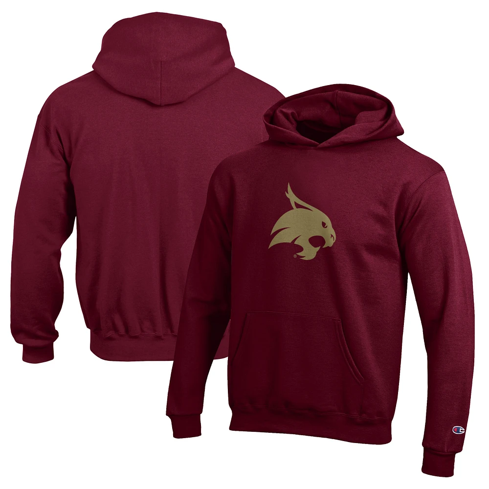 Youth Champion Maroon Texas State Bobcats Eco Powerblend Pullover Hoodie